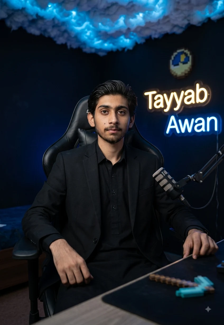 Tayyab Awan, founder of TAYYAB FLOWS, in his studio
